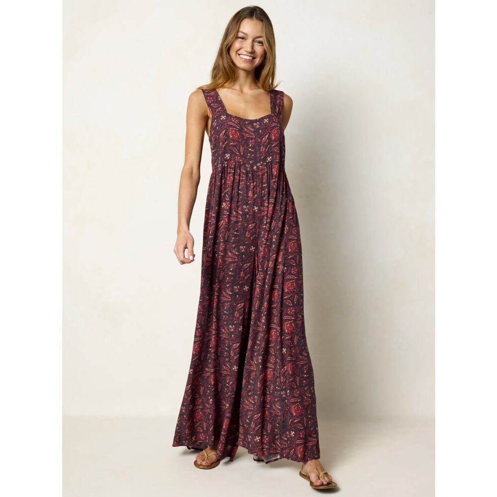 NATURAL LIFE Tricia Wide Leg Jumpsuit Brown Rust Floral Sz M {G26} - Picture 3 of 8